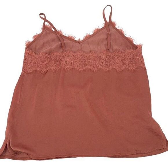 Hem & Thread Womens Cami Tank Top Lace Sleeveless Old Rose Pink Size Medium - Picture 3 of 6